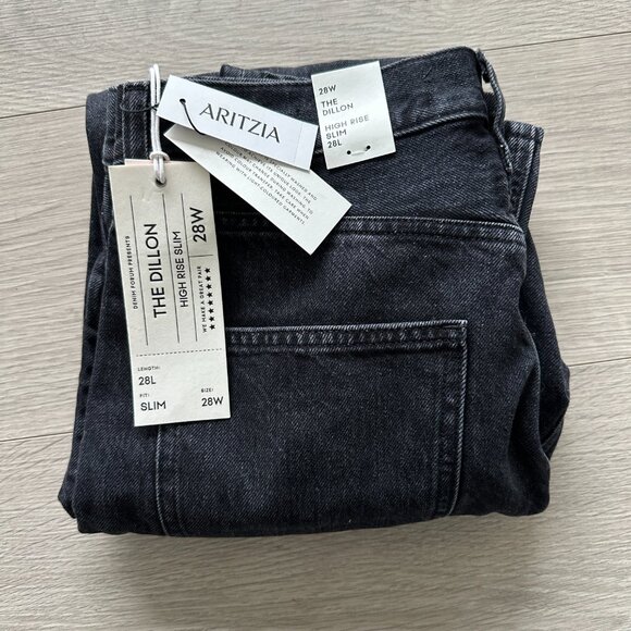 Aritzia Denim Forum The Dillon High Rise Slim Fit Jeans Black Size 28 - Picture 7 of 10